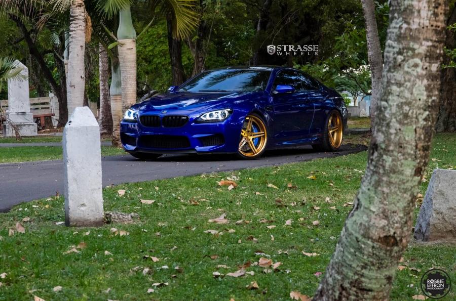  BMW M6 San Marino Blue on Strasse Wheels 2015 года  (фото 16 из 20)